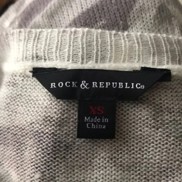 Rock & Republic fine knit taupe/ivry/olive sweater - Picture 6 of 6